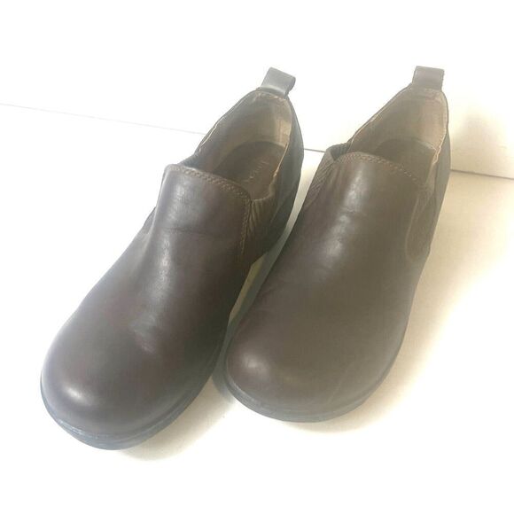 BOC Born Concept Women's 11M Dark Brown Leather Slip On Casual Wedge Clogs Shoes - Picture 3 of 11